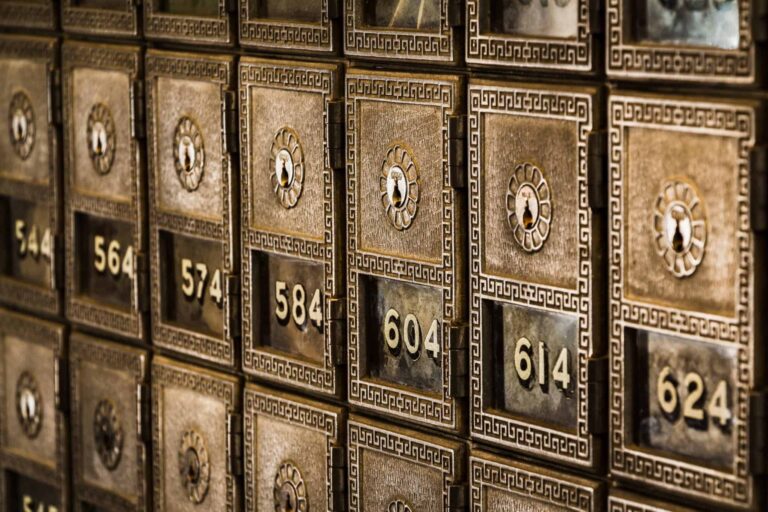 Safety Deposit Boxes In Bank Vault